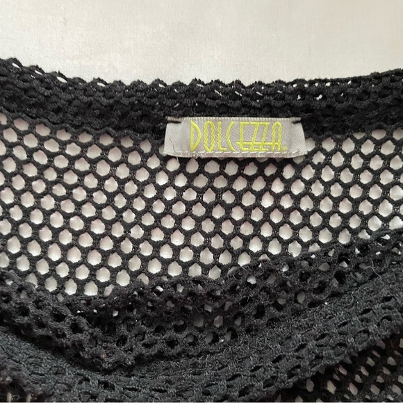 Dolcezza Black Mesh Layering Top - One Size Fits like a M/L - Picture 1 of 2